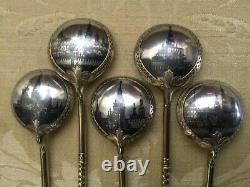 10 Imperial Russian Silver gilt Niello Spoons Ivan Konstantinov Moscow 231 grams