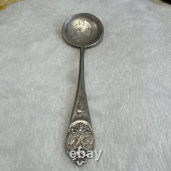 1757 Antique Russian Coin Spoon stamped 84 work master M. F. With other stamps