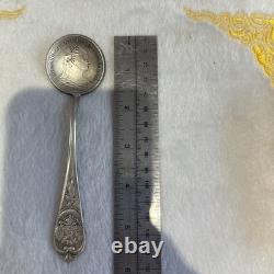 1757 Antique Russian Coin Spoon stamped 84 work master M. F. With other stamps