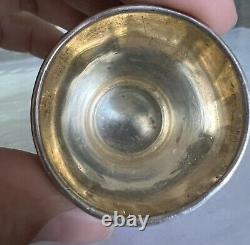 1800s Antique Imperial Russian Sterling Silver 84 Etched Wine Cup Shot Kiddush