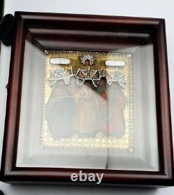 1825 Museum Exhibit Antique Imperial Russian Gilt Silver 84 Icon Three Saints