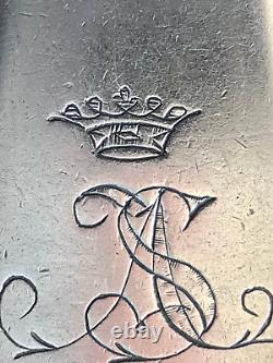 1855 Large Crown Monogram Gubkin Spoon Romanov Russia Imperial Silver 84 Antique