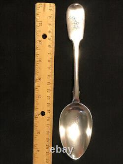 1855 Large Crown Monogram Gubkin Spoon Romanov Russia Imperial Silver 84 Antique