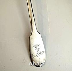 1855 Large Crown Monogram Gubkin Spoon Romanov Russia Imperial Silver 84 Antique