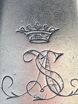 1855 Large Crown Monogram Gubkin Spoon Romanov Russia Imperial Silver 84 Antique
