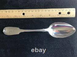 1855 Large Crown Monogram Gubkin Spoon Romanov Russia Imperial Silver 84 Antique
