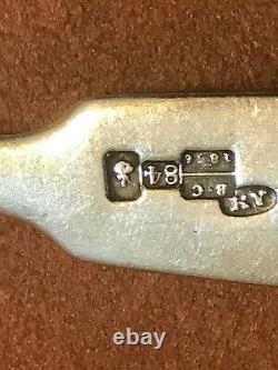 1856 Original Set 6 Monogram Tea Spoon Russian Imperial Antique Silver 84 Russia