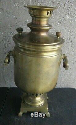 1865 Antique Russian Imperial Samovar Heavy Brass Hard to Find