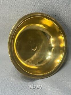 1880s Antique Imperial Russian Alechnikov&Zimin Brass Samovar Drip Bowl Polished