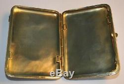 1880y. RUSSIAN ROYAL IMPERIAL TSAR CIGARETTE CASE 84 SOLID SILVER ENAMEL GOLD