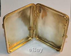 1880y. RUSSIAN ROYAL IMPERIAL TSAR CIGARETTE CASE 84 SOLID SILVER ENAMEL GOLD