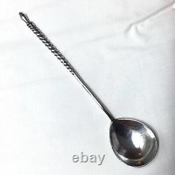 1887 Imperial Russian Solid Silver 84 Zol Picture Back & Twist Handle Spoon