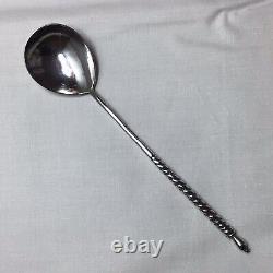 1887 Imperial Russian Solid Silver 84 Zol Picture Back & Twist Handle Spoon