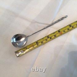 1887 Imperial Russian Solid Silver 84 Zol Picture Back & Twist Handle Spoon