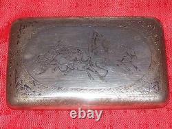 1890 Rare Box Monogram Silver 84 Russian Imperial Troika Cigarette Case Antiques