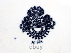 1890s Antique Imperial Russian Kuznetsov Porcelain Plate Cobalt Blue Floral