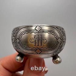 1891 Original Antique Imperial Silver 84 Engraved Caviar Bowl Salt Cellar 21.7gr