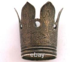1896 Imperial Russian Antique Sterling Silver 84 Crown Part from a Candlestick