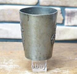 1896 Russian Tsar Nicholas II Royal Visit Paris Pewter Beaker Cup Nike Goddess