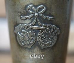 1896 Russian Tsar Nicholas II Royal Visit Paris Pewter Beaker Cup Nike Goddess