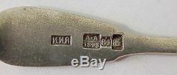 1898 year. RUSSIAN ROYAL IMPERIAL SOVIET 84 SOLID SILVER SPOON BOX KOVSH ORDER