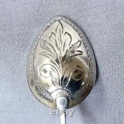 1899 Imperial Russian Solid Silver Rare ARROW Spoon, By Gedeon Naz, Bychkov