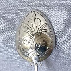 1899 Imperial Russian Solid Silver Rare ARROW Spoon, By Gedeon Naz, Bychkov