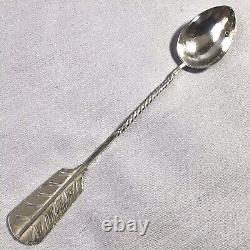 1899 Imperial Russian Solid Silver Rare ARROW Spoon, By Gedeon Naz, Bychkov