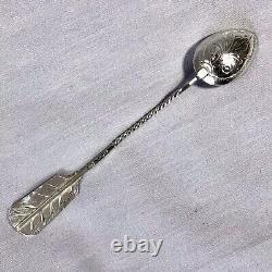 1899 Imperial Russian Solid Silver Rare ARROW Spoon, By Gedeon Naz, Bychkov