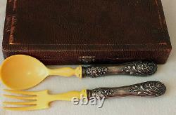 1900's ANTIQUE IMPERIAL RUSSIAN 900 SILVER 84 KOKOSHNIK MARK SERVING SPOON FORK