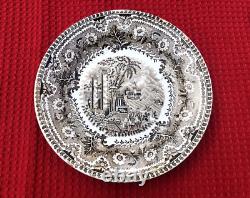 1900s Antique Imperial Russian Kuznetsov Odessa Porcelain Plate with landscape