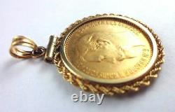 1904 Gold 5 Rouble Pendant Ruble Bezel Original Russian Imperial Antique Russia