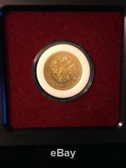 1908 Scarce Unique Original 10 Rouble Gold Russian Imperial Ruble Russia Antique
