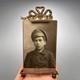 1910 Antique Imperial Russian Brass Photo Picture Frame Portrait Boy Collectible