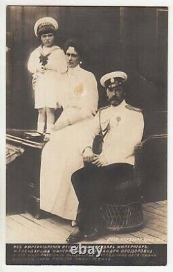 1910 Imperial RUSSIA Tsar NICHOLAS II & Empress ALEXANDRA with Son ALEKSEI Photo