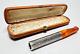 19c. Antique Imperial Russian Butterscotch Amber Silver Niello Cigarette Holder