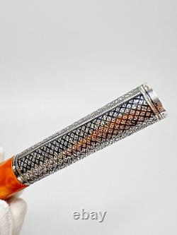 19c. Antique Imperial Russian Butterscotch Amber Silver Niello Cigarette Holder