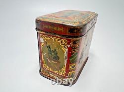 19c. Antique Imperial Russian Kusmi Tea Kousmitchof Litho Tin Caddy Box