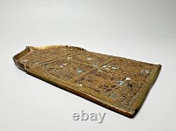 19c. Antique Imperial Russian Orthodox Traveling Bronze Icon Panel Jesus Saints