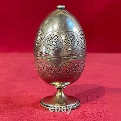 19c. Imperial Russian 84 Silver Opening Easter Egg