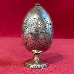 19c. Imperial Russian 84 Silver Opening Easter Egg