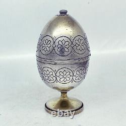 19c. Imperial Russian 84 Silver Opening Easter Egg