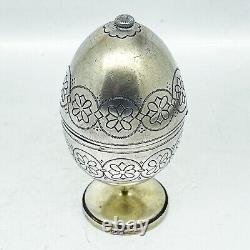 19c. Imperial Russian 84 Silver Opening Easter Egg