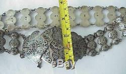 19c. RUSSIAN IMPERIAL 84 SILVER ENAMEL BELT ROYAL ANTIQUE ART KUBACHI STERLING