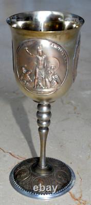 19c RUSSIAN IMPERIAL CUP MEDAL GLASS CHALICE KOVSH GOBLET EGG GOLD SILVER BOWL