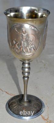 19c RUSSIAN IMPERIAL CUP MEDAL GLASS CHALICE KOVSH GOBLET EGG GOLD SILVER BOWL