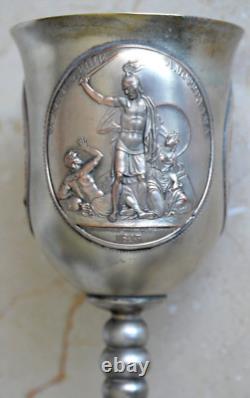 19c RUSSIAN IMPERIAL CUP MEDAL GLASS CHALICE KOVSH GOBLET EGG GOLD SILVER BOWL