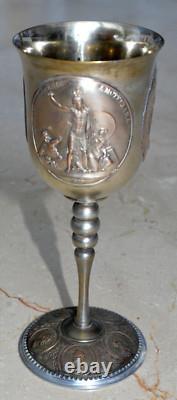 19c RUSSIAN IMPERIAL CUP MEDAL GLASS CHALICE KOVSH GOBLET EGG GOLD SILVER BOWL