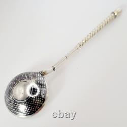 19th C IMPERIAL RUSSIAN NIELLO SPOON SOLID SILVER