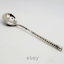 19th C IMPERIAL RUSSIAN NIELLO SPOON SOLID SILVER